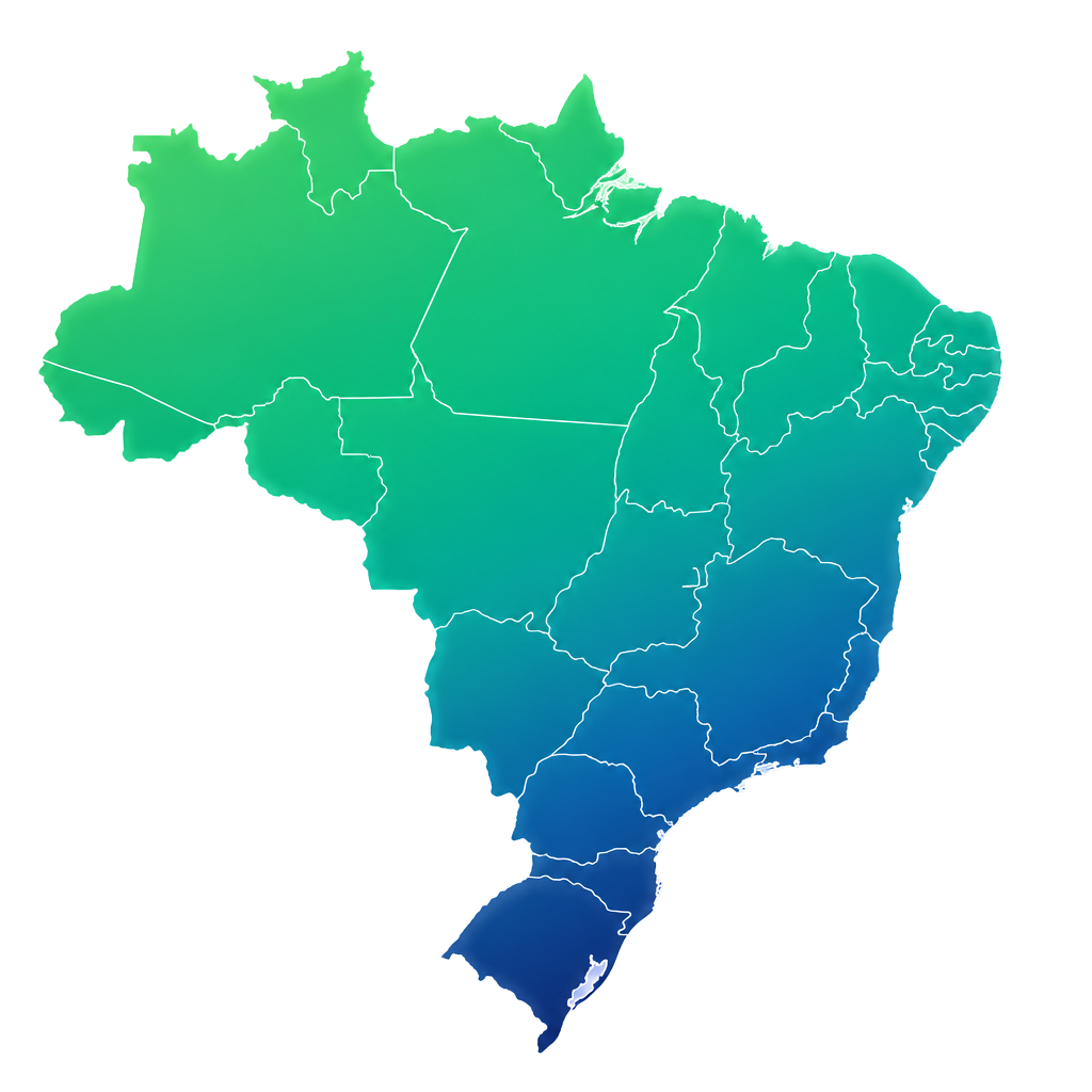 Mapa do Brasil — Áreas de atuação VIX Ambiental