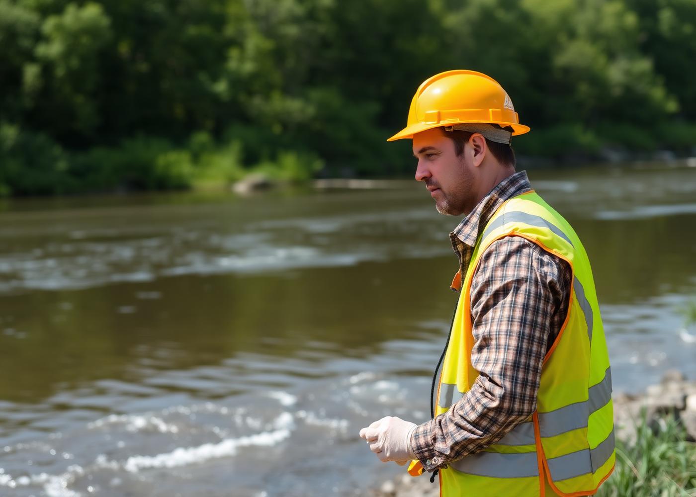 Engenheiro ambiental em campo